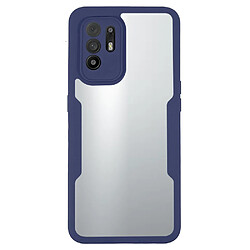 Coque en TPU + acrylique bleu marine pour votre Oppo F19 Pro+ 5G/A94 5G/Reno5 Z 5G