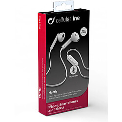 Acheter Cellular Line Cellularline Mantis Écouteurs stéréo universels à capsule Microphone et bouton de réponse blanc