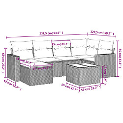 Avis Maison Chic Salon de jardin avec coussins 7 pcs | Ensemble de Table et chaises | Mobilier d'Extérieur beige résine tressée -GKD89234