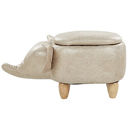 Beliani Repose-pied ELEPHANT Taupe Cuir PU pas cher