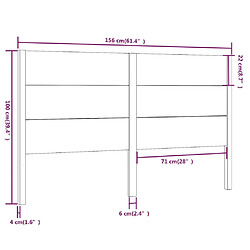 Acheter vidaXL Tête de lit Blanc 156x4x100 cm Bois massif de pin