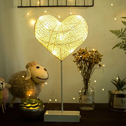 Wewoo Guirlande LED Rotin en forme de coeur romantique lumière vacances avec support, lampe nuit décorative fée chaleureuse pour Noël, mariage, chambre à coucher (blanc chaud)