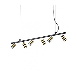 Ideal Lux Suspension Dynamite Métal Laiton satiné 6 ampoules 16,5cm