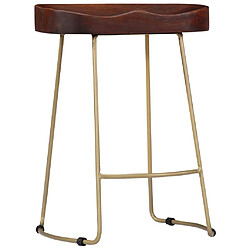 Avis Helloshop26 Lot de deux tabourets de bar design chaise siège bois de manguier solide 1202121