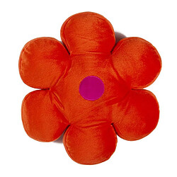 Thedecofactory GONZO FLOWER - Coussin en suédine en forme de fleur orange diam.65