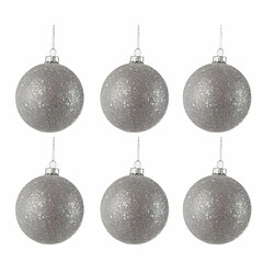 Paris Prix Lot de 6 Boules de Noël Design Atop 8cm Gris