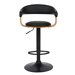 Acheter Rendez Vous Deco Chaise de bar noire Harold avec accoudoirs 62/84 cm