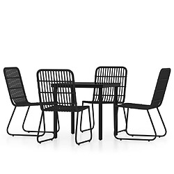 vidaXL Ensemble à manger de jardin 5 pcs Noir