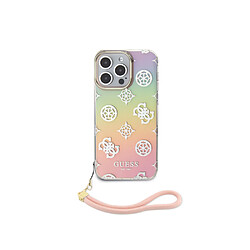 Guess Maroquinerie Guess Coque pour Apple iPhone 15 Pro Max TPU Peony avec dragonne Multicolore