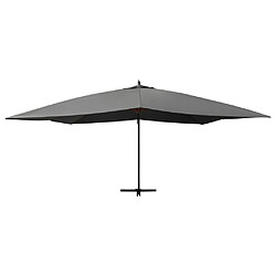 Helloshop26 Parasol mobilier de jardin en porte-à-faux avec mât en bois 400 x 300 cm anthracite 02_0008623