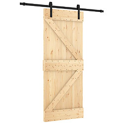 vidaXL Porte coulissante et kit de quincaillerie 85x210 cm pin massif