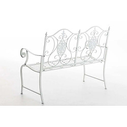 Acheter Decoshop26 Banc de jardin balcon terrasse style rustique largeur 116 cm en métal blanc 10_0002928