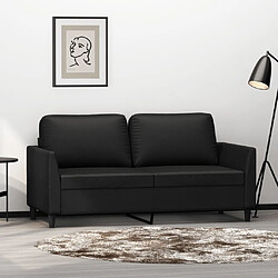 Maison Chic Canapé à 2 places,Sofa de Salon,Canapé droit Noir 140 cm Similicuir -GKD125851