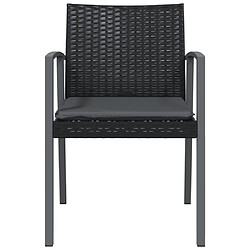 Avis vidaXL Chaises de jardin et coussins lot de 2 noir 56,5x57x83 cm rotin