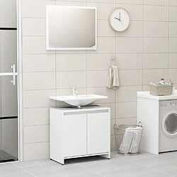 vidaXL Ensemble de meubles de salle de bain Blanc Bois d'ingénierie