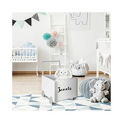 The Home Deco Kids Bac de rangement chariot pour enfant blanc - jouets.