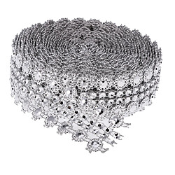 Avis 5 Mètres Cristal Fleur Strass Chaîne Ruban Garniture Couture Appliques Argent