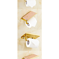 Universal Porte-papier toilette en or Porte-mouchoirs en acier inoxydable résistant aux médicaments avec porte-téléphone Ensemble d'accessoires de salle de bains Finis Poland | Porte-papier (or) pas cher