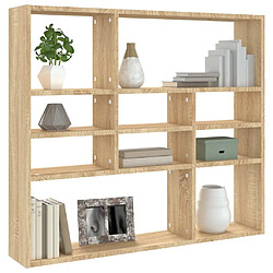 Avis Maison Chic Étagère murale flottante,Etagère de rangement Chêne sonoma 90x16x78 cm Aggloméré -MN21516