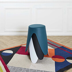 The Home Deco Factory Tabouret d'appoint empilable Emma - Bleu canard pas cher