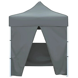 vidaXL Tente de réception pliable avec 4 parois 2x2 m Acier Anthracite