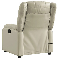 Acheter Maison Chic Fauteuil Relax pour salon, Fauteuil de massage inclinable électrique crème similicuir -GKD78430