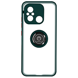 Avizar Coque pour Xiaomi Redmi 12C Bi-matière Bague Métallique Support Vidéo vert