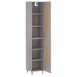 Avis vidaXL Buffet haut Sonoma gris 34,5x34x180 cm Bois d'ingénierie