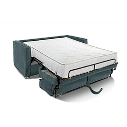 Acheter Inside 75 Canapé convertible express 120 CANNES matelas 16 cm sommier métal velours côtelé azur