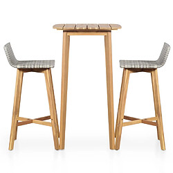 Maison Chic Mobilier de bar 3 pcs,Mobilier d'extérieur,table de bar et chaises Bois d'acacia solide -GKD841271