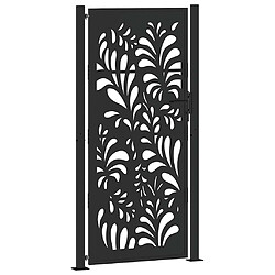 vidaXL Portail de jardin noir 105x205 cm acier conception de vagues