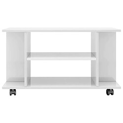 Acheter Maison Chic Meuble TV scandinave - Banc TV pour salon avec roulettes Blanc brillant 80x40x40 cm Aggloméré -MN57690