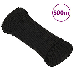 vidaXL Corde de travail Noir 3 mm 500 m Polyester