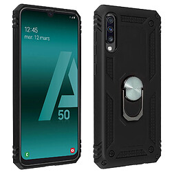 Avizar Coque Galaxy A50 Bi matière Rigide et Souple Bague Support Vidéo noir