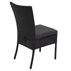 Avis Decoshop26 2x chaises fauteuils pour balcon jardin empilable en poly-rotin noir coussin gris foncé 04_0000264