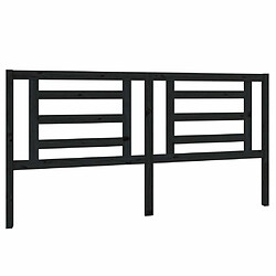 Maison Chic Tête de lit scandinave pour lit adulte,Meuble de chambre Noir 186x4x100 cm Bois de pin massif -MN19314