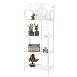 Decoshop26 Etagère de rangement plantes 4 niveaux en fer 153x61x33 cm blanc ETA10021