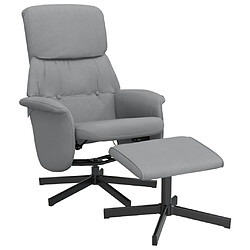 vidaXL Fauteuil inclinable avec repose-pied gris clair tissu