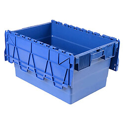 Bac de stockage navette avec couvercle en plastique bleu - 54 litres