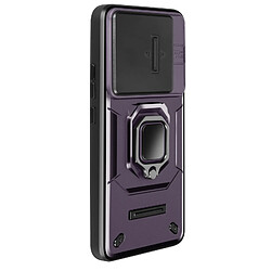 Avizar Coque pour Xiaomi 14 Bague Support Antichoc Cache Caméra Coulissant Violet Foncé