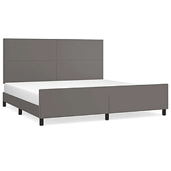 Maison Chic Lit adulte - Cadre Structure de lit avec tête de lit Contemporain Gris 200x200 cm Similicuir -MN47528