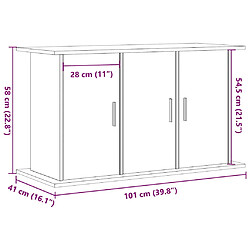 vidaXL Support pour aquarium vieux bois 101x41x58 cm bois d'ingénierie pas cher