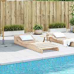 Avis Maison Chic Chaise longue de jardin| Bain de soleil Relax | Transat 205x70x31,5 cm bois massif de pin -GKD89889