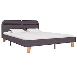 vidaXL Cadre de lit avec LED sans matelas taupe tissu 160x200 cm