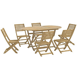 vidaXL Ensemble à manger de jardin 7 pcs Bois d'acacia solide