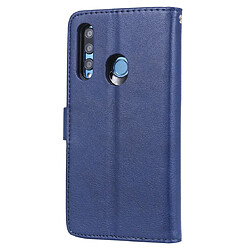 Avis Wewoo Housse Coque Pour Huawei Honor 10i Étui de protection à rabat horizontal de couleur unie avec support et fentes cartes et portefeuille et cadre photo et lanière bleu