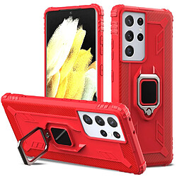 Coque en TPU avec béquille rouge pour votre Samsung Galaxy S21 Ultra 5G