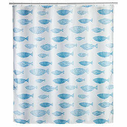 WENKO Rideau de douche design marin Aqua - Polyester - 180 x 200 cm - Blanc