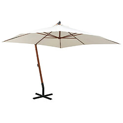 Maison Chic Parasol Jardin | Parasol 300 x 300 cm Poteau en bois Blanc - GKD61294