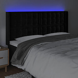 Acheter Maison Chic Tête de lit scandinave à LED,meuble de chambre Noir 203x16x118/128 cm Velours -MN31872